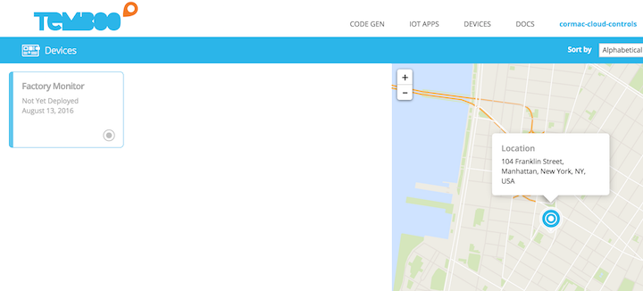 Temboo Devices Dashboard