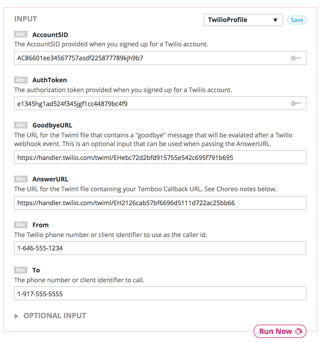 Testing the Nexmo Inputs