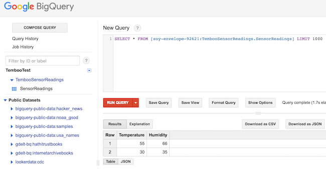 Our new data showing up in BigQuery