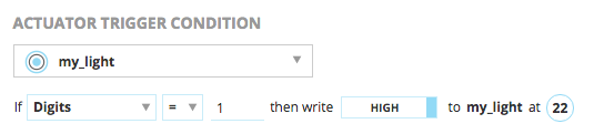 Setting an Actuator Trigger Condition