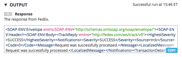 FedEx Response Output