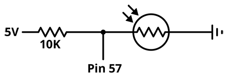 A circuit schematic detailing how to hook up your light sensor